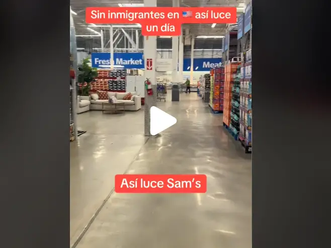 VIDEO: "sin migrantes USA no es nada"; Mujer muestra cómo luce Sam´s ante deportaciones